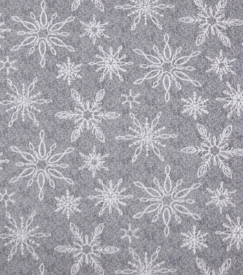 Snowflakes on Anti Pill Fleece Fabric