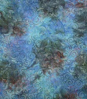 Swirl Blue Dots Batik Cotton Fabric