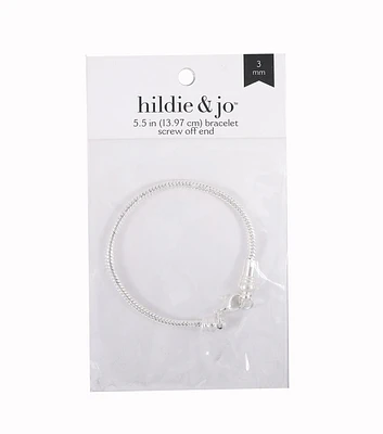 5.5" Silver Snake Chain Bracelet With Screw Off End by hildie & jo