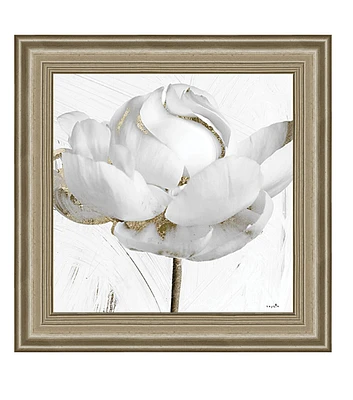 Timeless 12" x 12" White Glided Flower Framed Wall Print