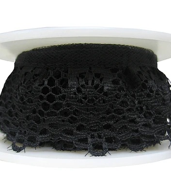 Black Single Daisy Lace Trim