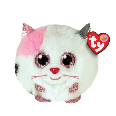 Ty Inc 4" Puffies White & Pink Muffin the Cat Plush Toy