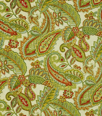 Covington Green Paisley Linen Blend Multipurpose Fabric