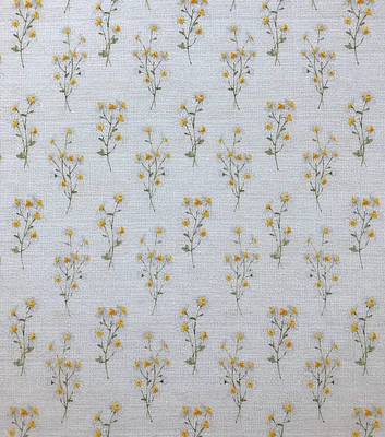 Light Daisy Bouquets Crinkle Rayon Fabric