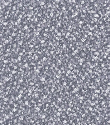 Packed Snowflakes on Gray Christmas Cotton Fabric