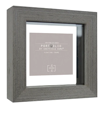 Sheffield Home 4" Gray Portfolio Casual Rustic Floating Frame