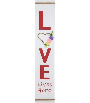 Northlight 40" Valentine's Day Love Lives Here Wood Plaque