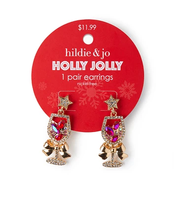 2" Christmas Cocktail Earrings by hildie & jo