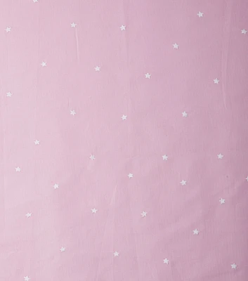 Draper James Embroidered Stars on Pink Premium Cotton Fabric