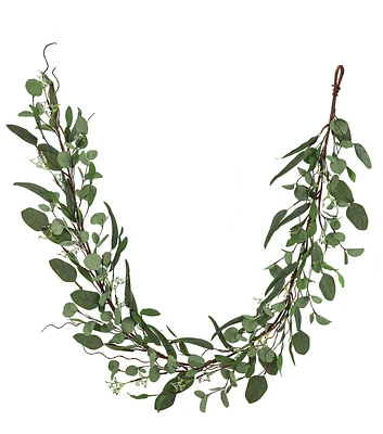 72" Green Seeded Eucalyptus Leaf & Twig Garland by Bloom Room