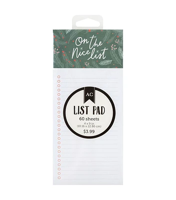 9" On The Nice List List Pad by Happy Value