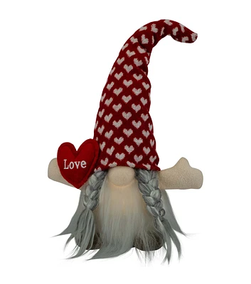 Northlight 13" Valentine's Day Red LED Lighted Girl Gnome