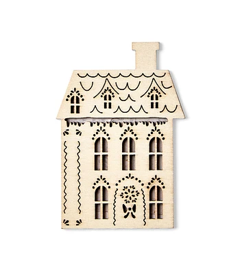 2.5" Christmas House Unfinished Wood Shape by Place & Time