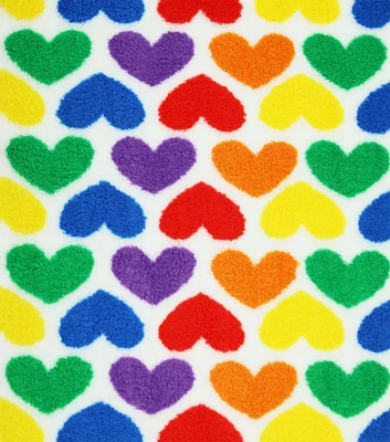 Pride Hearts Sherpa Fabric