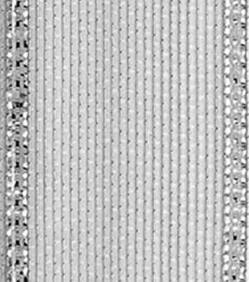 Offray /8"x9' Aria Metallic Woven Wired Edge Ribbon Silver