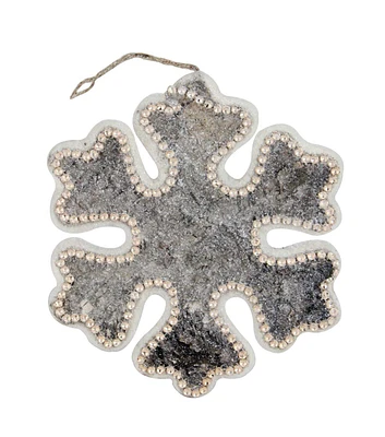 Northlight 8" Christmas Brown Rustic Embellished Snowflake Ornament