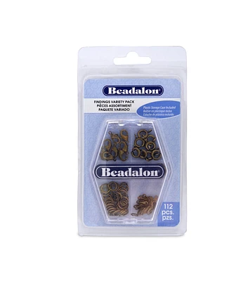 Beadalon Jewelry Findings Variety Pack Antique Brass Color