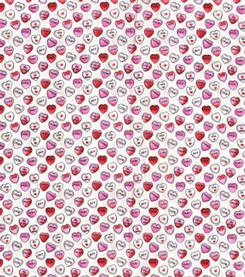 Fabric Traditions Candy Hearts Valentine's Day Cotton Fabric