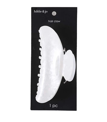 4" White Pearlized Hair Claw Clip by hildie & jo