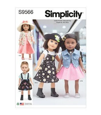 Simplicity S9566 Doll Clothes Sewing Pattern