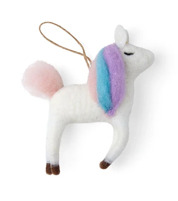 5" Christmas Unicorn Felt Ornament by Place & Time