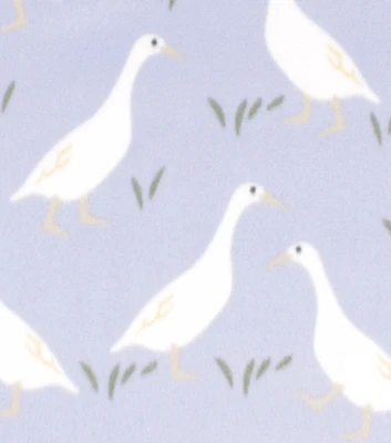 Ducks on Periwinkle Blizzard Fleece Fabric