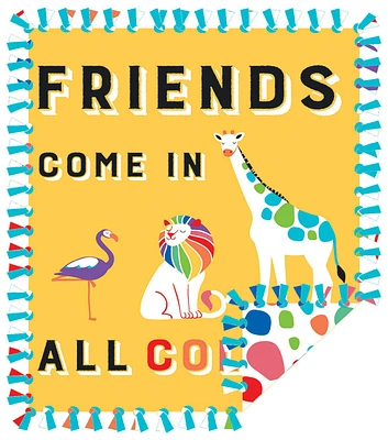 48" Wide Friends Come in All Colors No Sew Fleece Blanket