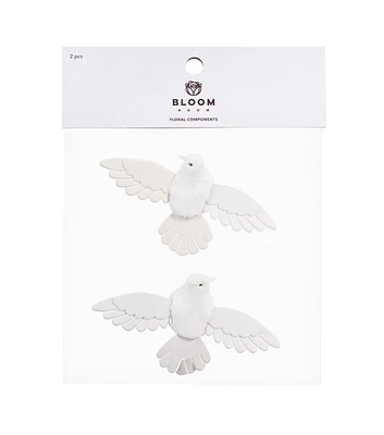 2" White Birds 2pk by Bloom Room