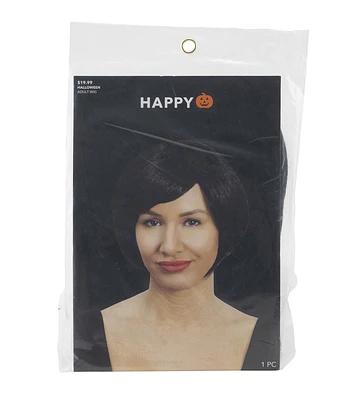 12" Halloween Black Wig by Happy