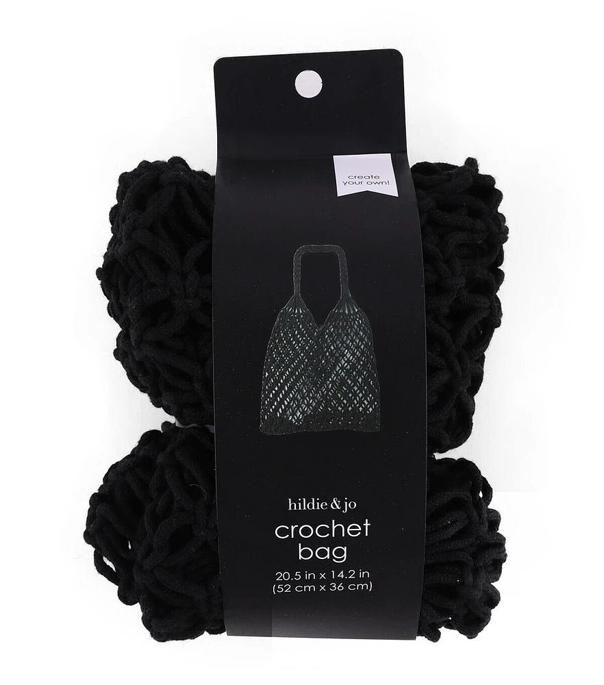 20.5" x 14" Black Crochet Tote Bag by hildie & jo