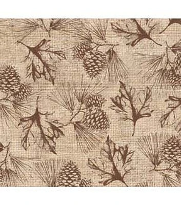 Stitch & Sparkle Brown Pine Leaves Cotton Fabrics