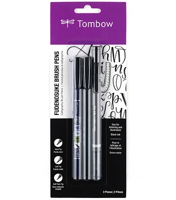 Tombow Fudenosuke Brush Pen 3pc