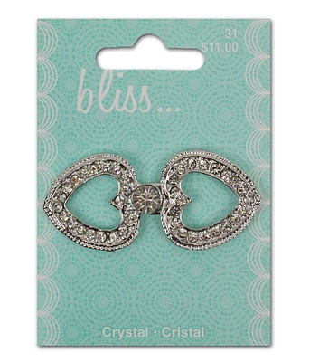 Bliss 3" Crystal Heart Buckle