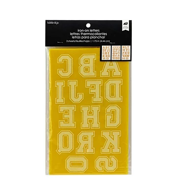 1.75" Gold Collection Iron On Letters 3 Sheets by hildie & jo