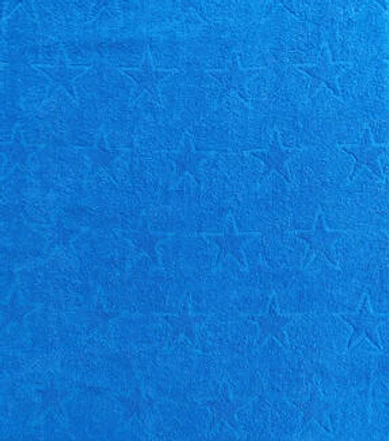 Embossed Stars on Blue Terry Cloth Fabric