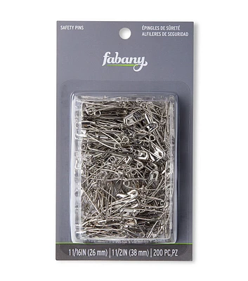 200pk Assorted Safety Pins by Fabany