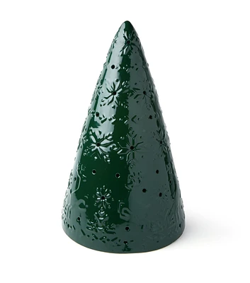 19" Christmas Green Light Up Ceramic Tree by Place & Time