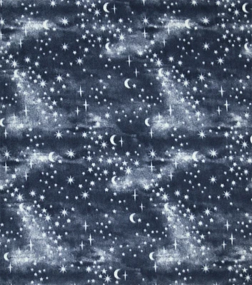 Blue Night Sky Anti Pill Fleece Fabric