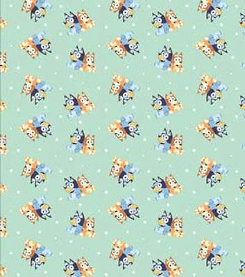 Bluey & Bingo Best Friends on Blue Cotton Fabric