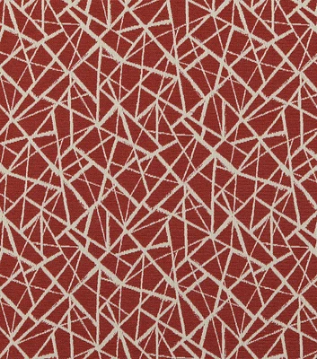 Covington Red Geometric Jacquard Polyester Upholstery Fabric