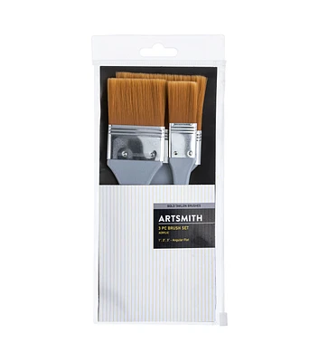 3ct Gold Taklon Flat Brushes by Artsmith