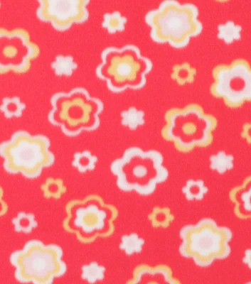 Red Flowers Blizzard Fleece Fabric