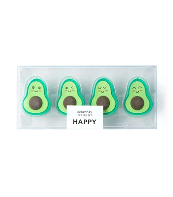 1.5" Avocado Erasers 4ct by Happy