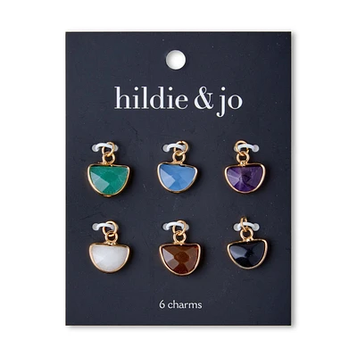 6ct Half Moon Semi Precious Stone Charms by hildie & jo