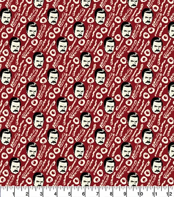 Parks And Rec Ron Bacon Eggs Cotton Fabric