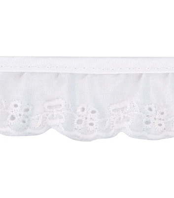 Simplicity Eyelet Bow Trim White