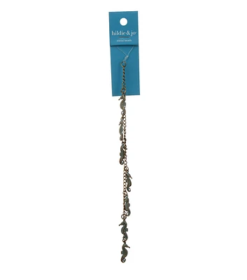 7" Turquoise Patina Metal Seahorse Bead Strand by hildie & jo