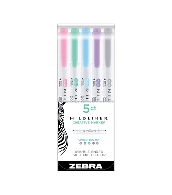 Zebra 5ct Top Seller Mildliner Double Ended Highlighters