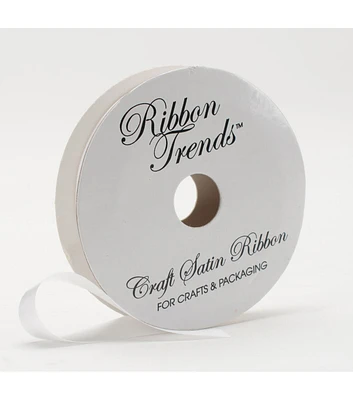 Ribbon Trends Value Craft Satin Ribbon 1/2" White