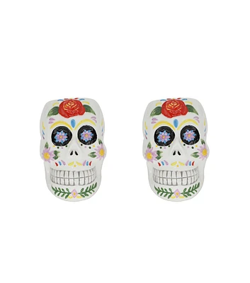 Flora Bunda 4" DOD Colorful Skull Planters 2ct